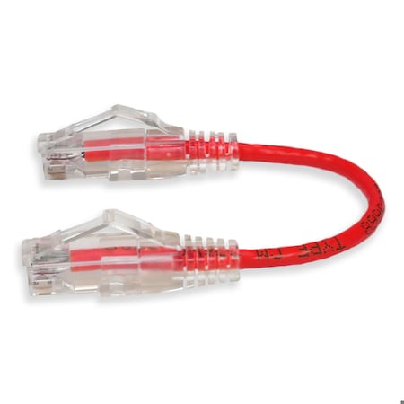 Add-On 6IN RJ-45 MALE TO RJ-45 MALE CAT6 STRAIGHT RED SLIM UTP COPPER PVC PAT ADD-0-5FSLCAT6-RD